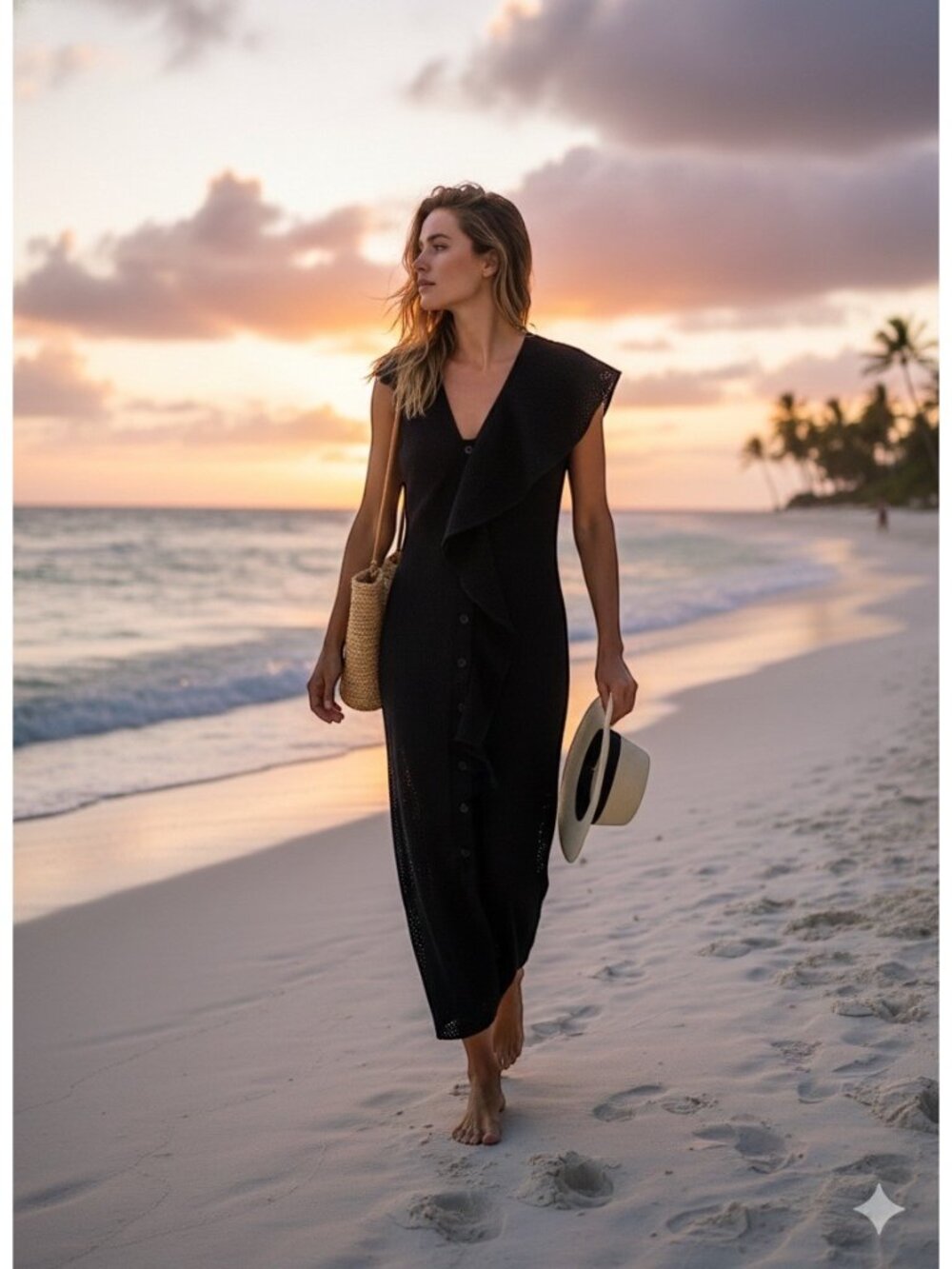 Marysia Swim Maxi Swim Cover Black Size M Beach Resortwear Vacation Summer Boho